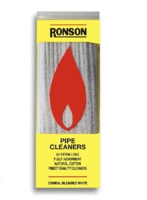 Ronson Pipe Cleaners Extra Long 50 Full Absorbent Natural Cotton 5-24 Pack