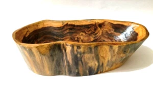 Natural shape teak wood burl bowl primitive art decor live edge kitchen decor - Picture 1 of 10