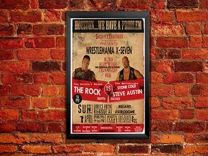 Stone Cold Steve Austin Vs The Rock Wrestlemania 17 Vintage Wrestling Poster - Picture 1 of 2