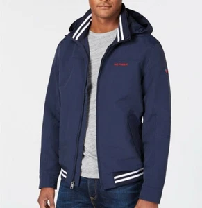 HERREN TOMMY HILFIGER REGATTA YACHTJACKE WINDBREAKER GESTREIFT MARINEBLAU 2XL XXL - Bild 1 von 7