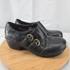 Born BOC Zapatos de Cuero Negro Tacón Bajo Doble Hebilla Cremallera Lateral para Mujer 10 - Imagen 1 de 9