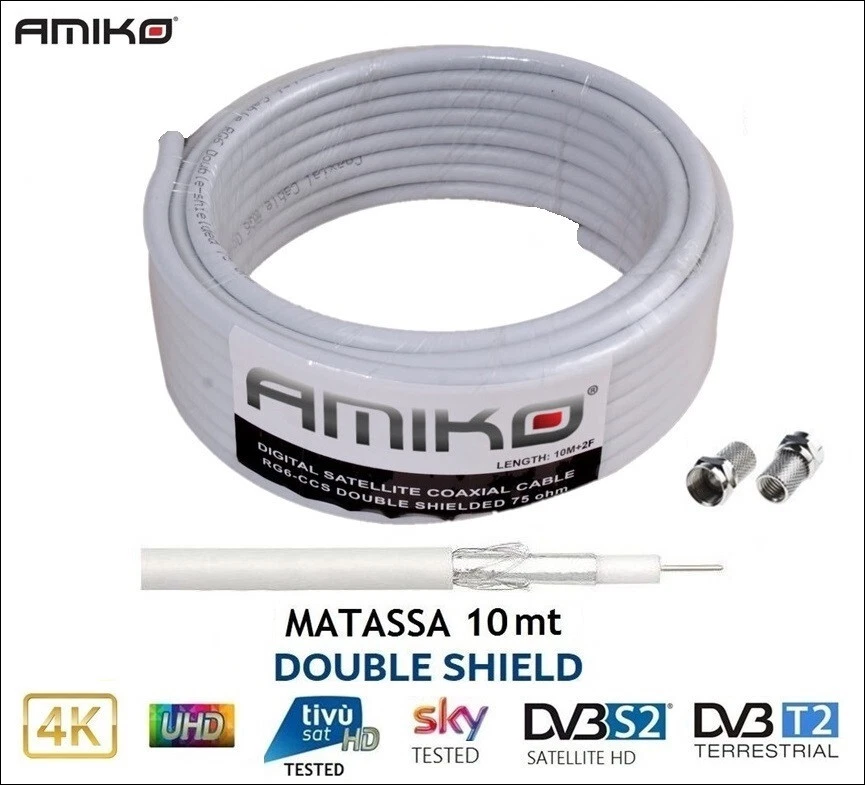 Cavo Coassiale Satellitare CCS Da 135dB 50m Schermatura A 5 Strati