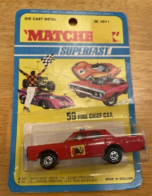 Matchbox 1971 Superfast 59 (or 75)  Mercury Fire Chief LESNEY ENGLAND sealed car - Image 1 of 4