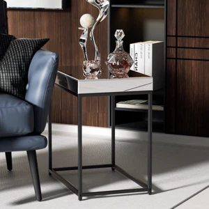 Beistelltisch Dekotisch Glastisch Couchtisch Silber Spiegel Tisch 58x35cm Metall - Bild 1 von 6