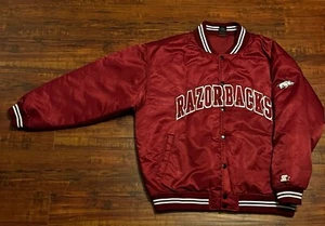 Rare Vintage Starter University of Arkansas Razorbacks Satin Jacket Sz Xl - Picture 1 of 7