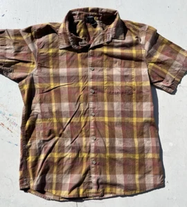 Men's Mountain Hardwear Shirt Multicolor Button-Down L Cotton Outdoor Hike Camp - Picture 1 of 13