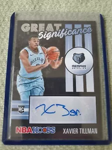 2020-21 Panini NBA Hoops XAVIER TILLMAN 1ST TRUE ROOKIE AUTO Great Significance - Picture 1 of 2