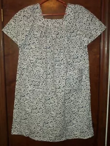 Size Small Moo Moo / Shift Gown Blue Print Cotton Seersucker USA Made S Muu Muu - Picture 1 of 3