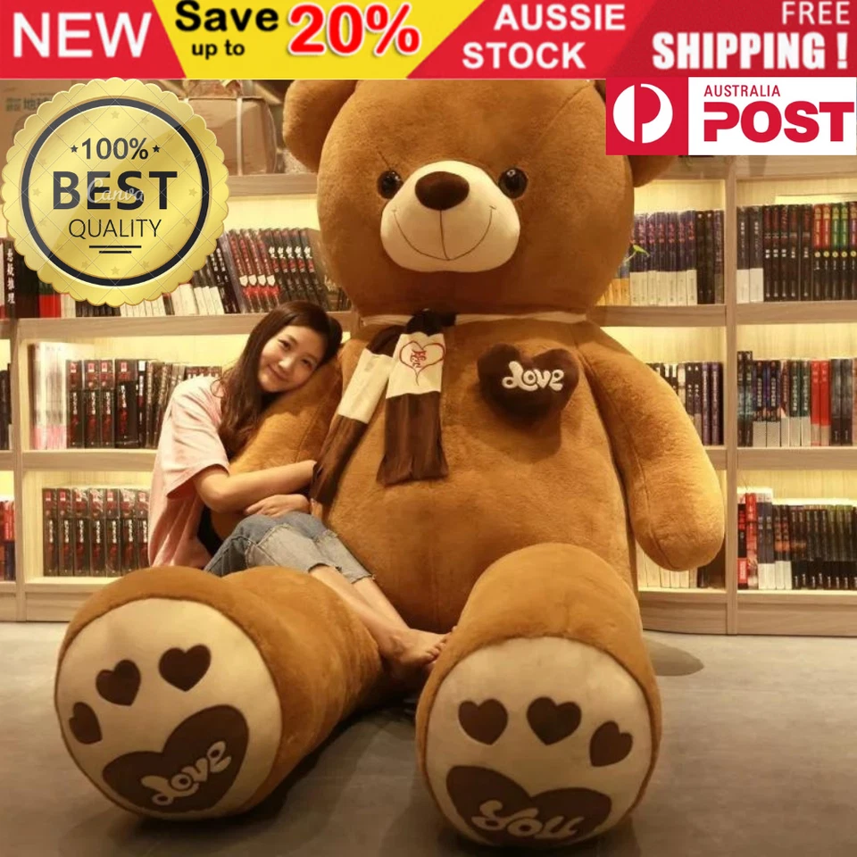 Baby Kids Giant Teddy Bear Huge Stuffed Plush Toy Soft Big Tie Large Gift Love - image 1 of 4