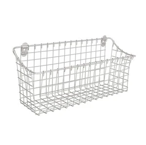 Spectrum Vintage Living Wall Mount Storage Basket Extra Large pewter Organizer - Picture 1 of 4