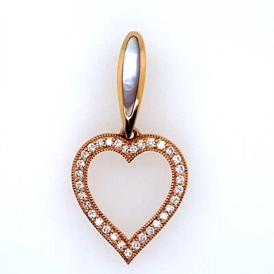 Kabana MOP Diamond 14K Rose Gold Heart Pendant DG7079020 - Image 1 of 4