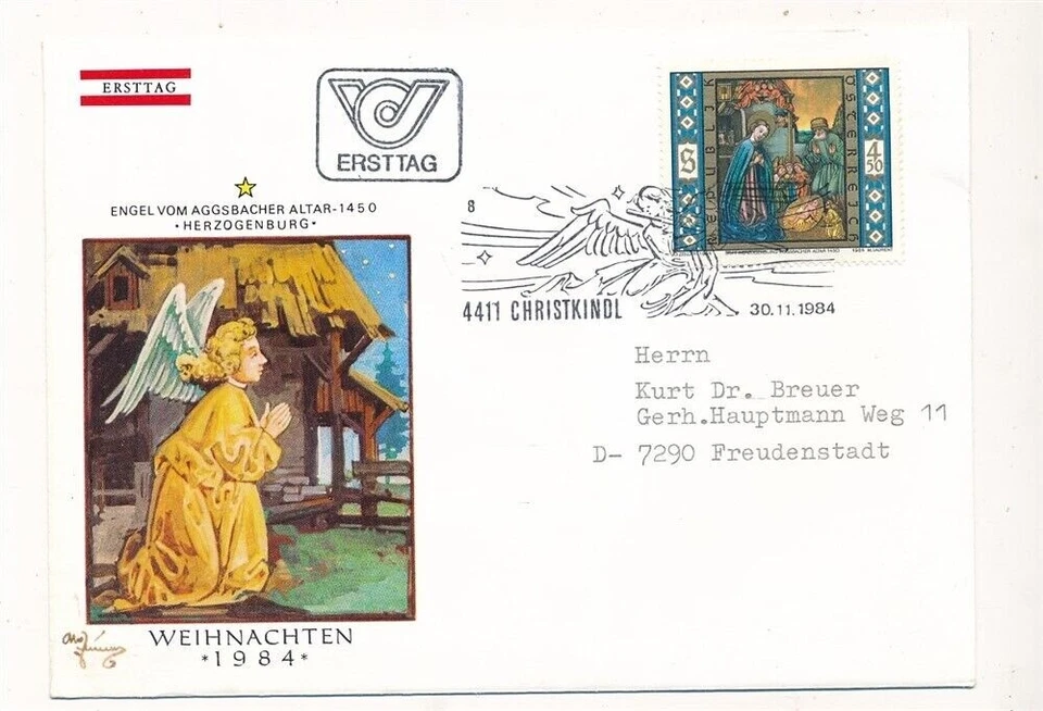 D410470 Austria FDC Christmas Religious Art Christkindl 30.11.1984 - Image 1 of 1