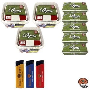 Pepe Rich Green Volumentabak BIG BOX 3x 170g, 1000 Hülsen, Feuerzeuge - Bild 1 von 5