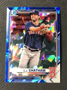 2021 Bowman Chrome Sapphire CJ Chatham Refractor #BCP-113 Red Sox Prospect - Picture 1 of 2