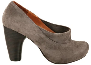 CHIE MIHARA SHOES KALU PLATFORM COLLAR BOOTIES GRAY SUEDE PUMPS HEELS 37.5 - Picture 1 of 9