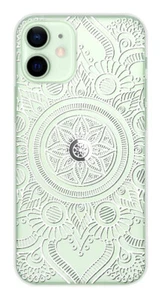 Coque en silicone imprimée compatible Apple iPhone 12 Mini Mandala blanc - Bild 1 von 3