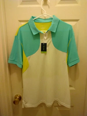 Camisa Polo Tek Gear Wicking Tek Performance XL Para Hombre Tech Aqua/Amarillo Bloque Nueva con Etiquetas Foto 1 de 4