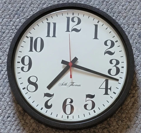 Vintage Seth Thomas School Clock - Made in USA - Works - 14” Size - Model 0709 Cover