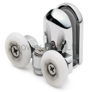 2 Duschtürrollen/-kufen mit doppeltem Boden Zinklegierung 23 mm Raddurchmesser SP4 - Bild 1 von 4