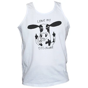 Divertida Ruda Feminista Pecho de Vaca Camiseta Chaleco Derechos de los Animales Protesta Unisex - Imagen 1 de 2