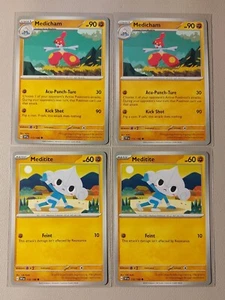 2x Medicham 111/198 & 2x Meditite 110/198 Pokemon card Scarlet & Violet NM - Picture 1 of 1