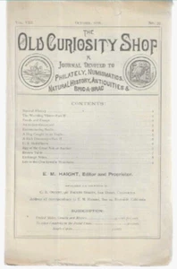 Oct 1888 OLD CURIOSITY SHOP Journal devoted to Philately Numismatics ORIGINAL - Picture 1 of 2