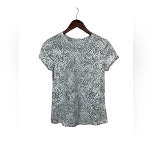 Athleta Organic Daily Animal Print Short Sleeve Crew Neck Light weight tee xs - Picture 1 of 6