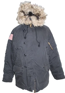 Giacca militare Denim Supply Ralph Lauren DOWN L snorkel nero field coat puffer - Foto 1 di 12