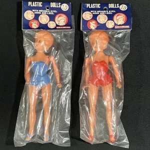 Vintage 6" Plastic Dolls w/jointed arms & legs, 1960s Hong Kong-New, need repair - Bild 1 von 14