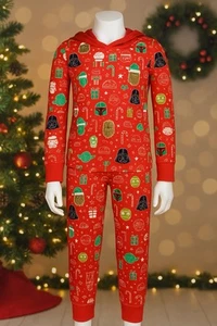 NWOT Star Wars Kids XS Christmas Pajama Set Amazon Essentials Red Joggers - Picture 1 of 6