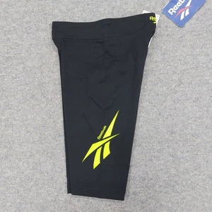 Reebok Bike Shorts Womens Size 4 6 Black Wide Waistband - Picture 1 of 15