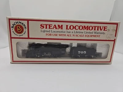 BACHMANN STEAM LOCOMOTIVE N SCALE 2-8-0 & TENDER SANTA FE #51-530-02 NIB - Image 1 of 4