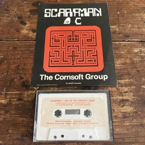 Scarfman (1981) TRS-80 Model I/III Cassette w/ Manual | Rare Pacman Clone - Picture 1 of 7