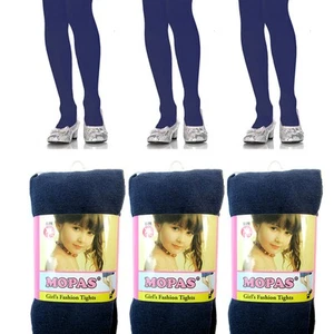 3 Pairs Navy Girls Kids Footed Tights Dance Stockings Pantyhose Ballet XL 11-14 - Picture 1 of 1