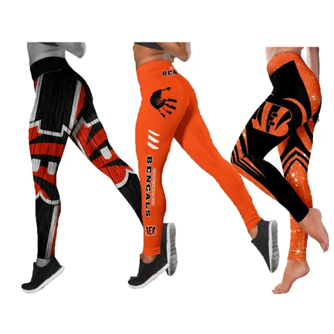 Cincinnati Bengals Women's Stretch Yoga Pant Yoga Fitness Leggings Slim Fit Pant Cover