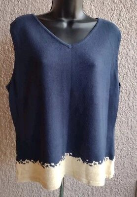 Chaleco tejido bordado floral mezcla algodón Liz Claiborne Lizsport para mujer, XL Foto 1 de 4