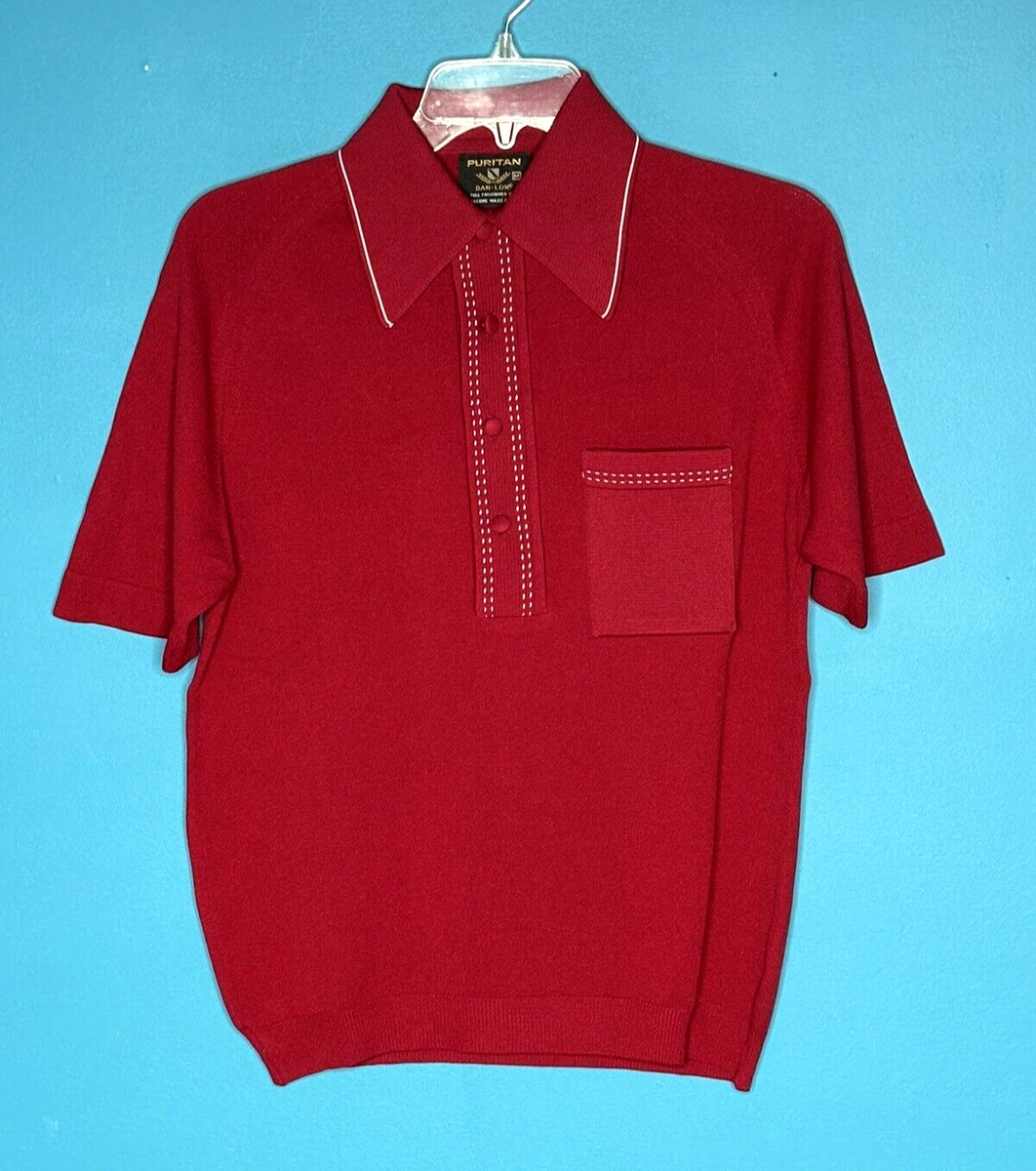 Short Sleeve Polo, Rugby Red Vintage Casual Shirts for Men Short Sleeve Polo, Rugby Red Vintage Casual Shirts for Men
