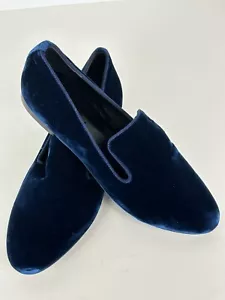 M. GEMI Italy Made 37 /6,5 Blau Samt Halbschuhe Flats Schuhe Hausschuhe SCHÖN! - Bild 1 von 6