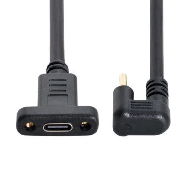 CY 180 Degree U Shape Back Angled USB-C USB 3.1 Type C Male to Female Cable 30cm - Image 1 of 4