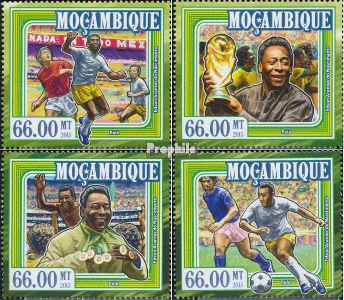Briefmarken Mosambik 2015 Mi 7800-7803 (kompl. Ausgabe) postfrisch Pele - Bild 1 von 1