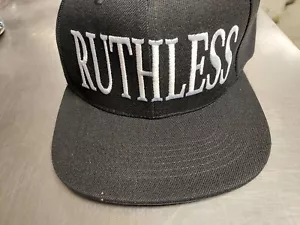 Sombrero Ruthless Records negro plano billete snapback - Imagen 1 de 3