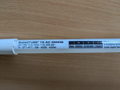 OSRAM  Substitube LED T5  HO 1149mm 26W 840 direct AC 230V lamp tube - box of 10 - Image 1 of 2