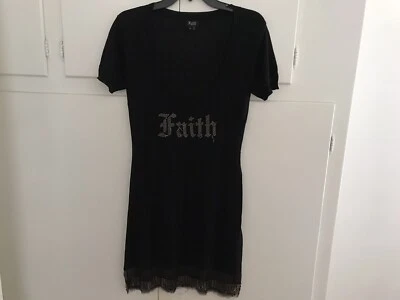 Faith Connexion Women Black Silk Casual Dress Size M - Image 1 of 2