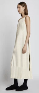 Abito slip bianco Proenza Schouler bianco etichetta con cinturino spaghetti crepe a pieghe - Foto 1 di 6