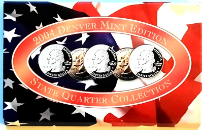2004 Denver Mint 5-Coin State Quarter BU Set w/ COA - Image 1 of 4