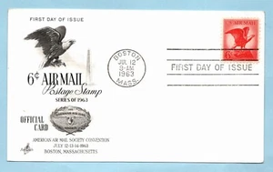 US FDC #C67 AAMS American Air Mail Society Card 1963 Boston MA Bald Eagle - Picture 1 of 1