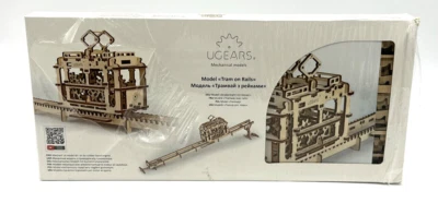 UGears Tram with Rails - 154 pcs Wooden Mechanical Model -NEW w Damaged Wrap/Box - Image 1 of 4