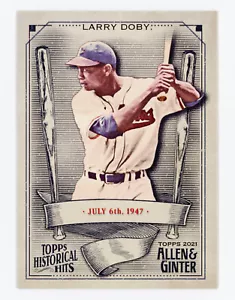 2021 topps Allen & Ginter historical hits Larry Doby card# HH-42 Indians - Picture 1 of 2