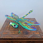 Drangonfly metal art Wall hanging or free standing Hand crafted & painted W19cm