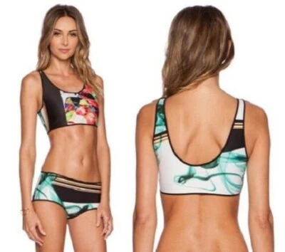 Traje de baño bikini reversible de jade líquido Clover Canyon 2 piezas sin mangas/hipster XS $345 Foto 1 de 4